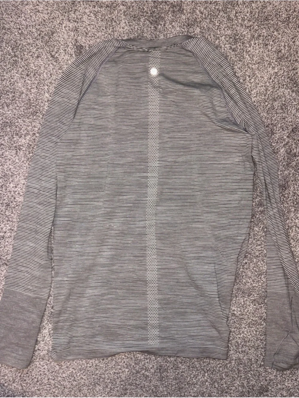 lululemon athletica Swiftly Tech Gray and White Striped Long Sleeve Top Size 12